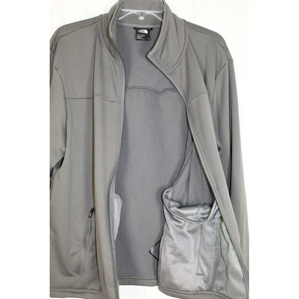 The North Face Cedar Trail‎ Grid Fleece Gray Full Zip Men's Jacket Size Large